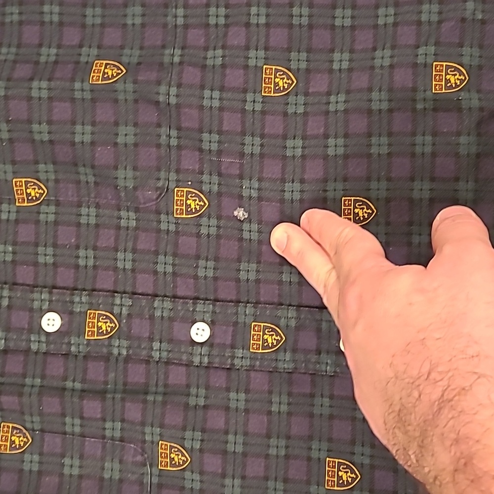 RALPH LAUREN Crest Green Gold Plaid Cotton XXL Mens Long Sleeve Shirt 90s RARE - Picture 8 of 9